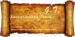 Georgijevits Tibor névjegykártya